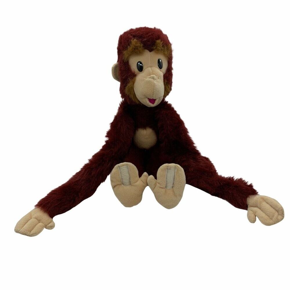 Classic Toy Co. Large Plush Soft Reddish Brown Hanging Monkey Sticky Hands Feet - Picture 2 of 7